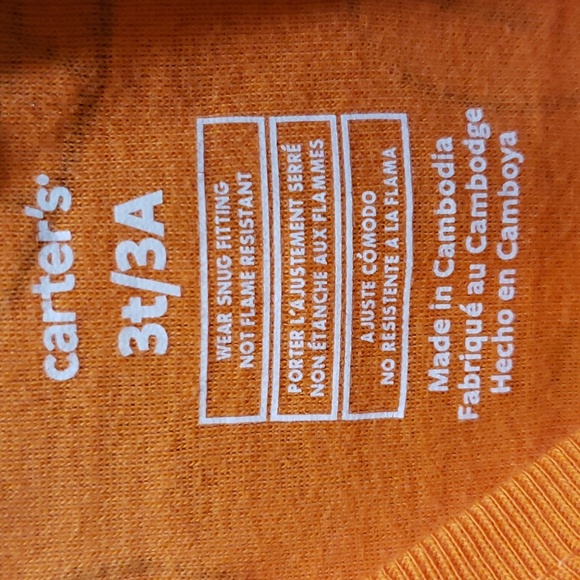 Carter's NWT 2-piece Halloween Pajama Set with Smiling Pumpkins - Picture 3 of 6